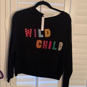 Black Wild Child Sweater Alice and Olivia